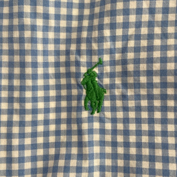 Ralph Lauren blue check button up - Picture 2 of 3